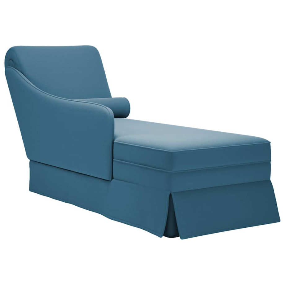 vidaXL Chaise longue met bolster en rechterarmleuning fluweel blauw afbeelding 1