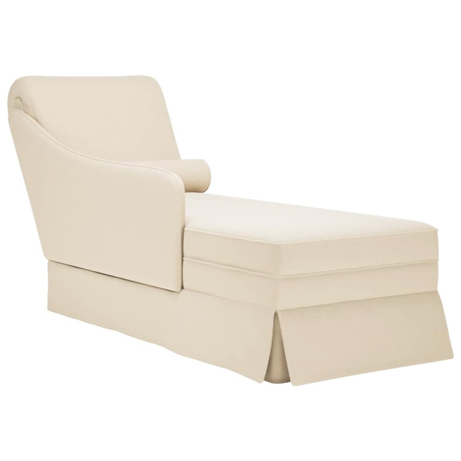 vidaXL Chaise longue met bolster en rechterarmleuning linnen afbeelding 1