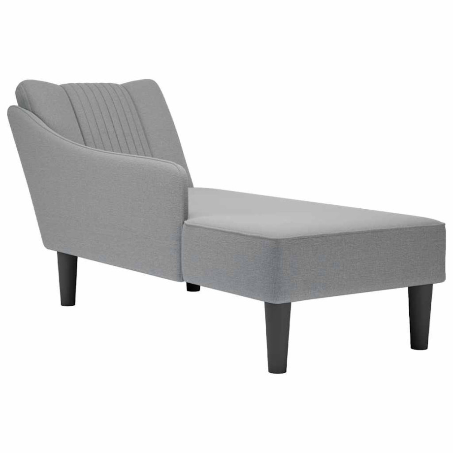 vidaXL Chaise longue met rechterarmleuning stof lichtgrijs afbeelding 1