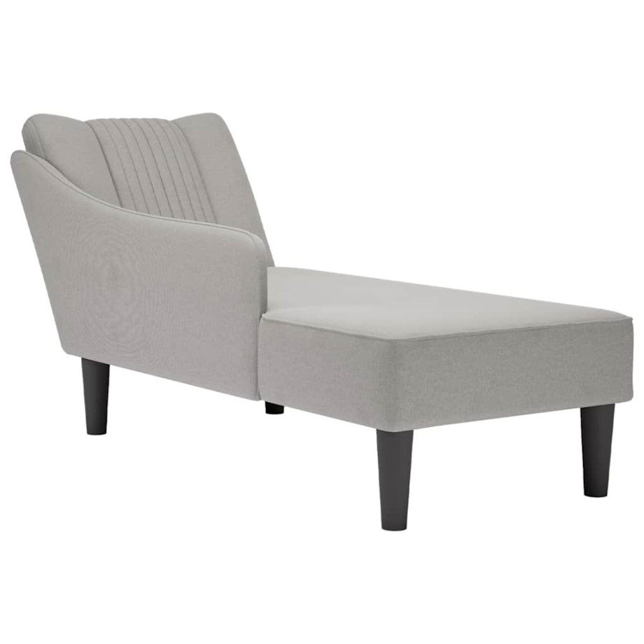 vidaXL Chaise longue met rechterarmleuning stof wolk grijs afbeelding 1