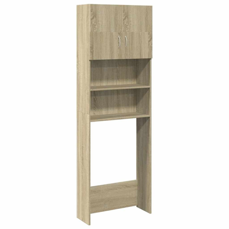 vidaXL Wasmachinekast 64x25,5x190 cm bewerkt hout sonoma eikenkleurig afbeelding 1
