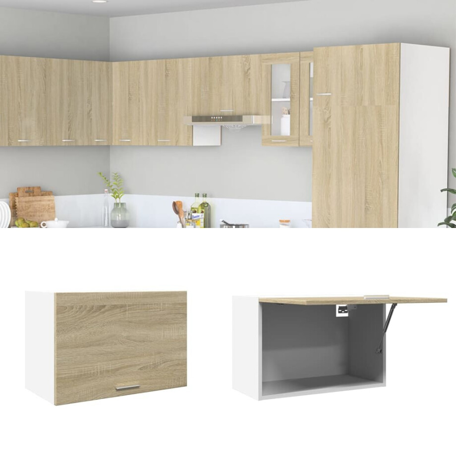 vidaXL Bovenkast Lyon 60x31x40 cm bewerkt hout sonoma eikenkleurig afbeelding 1