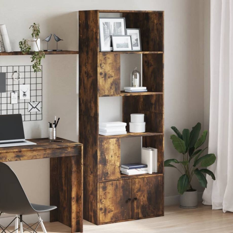 vidaXL Boekenkast 70x36x189 cm bewerkt hout gerookt eikenkleurig afbeelding 1