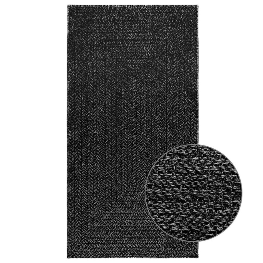 vidaXL Vloerkleed ZIZUR binnen en buiten 80x150 cm jute look antraciet afbeelding 1
