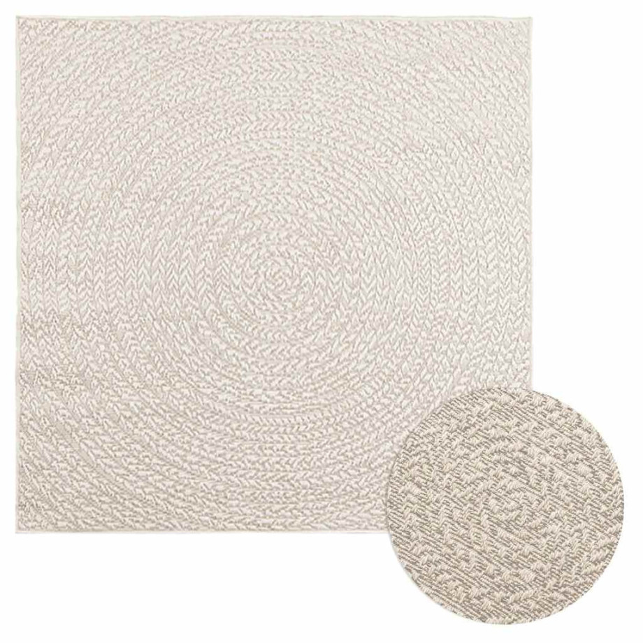 vidaXL Vloerkleed ZIZUR room binnen en buiten 120x120 cm jute look afbeelding 1