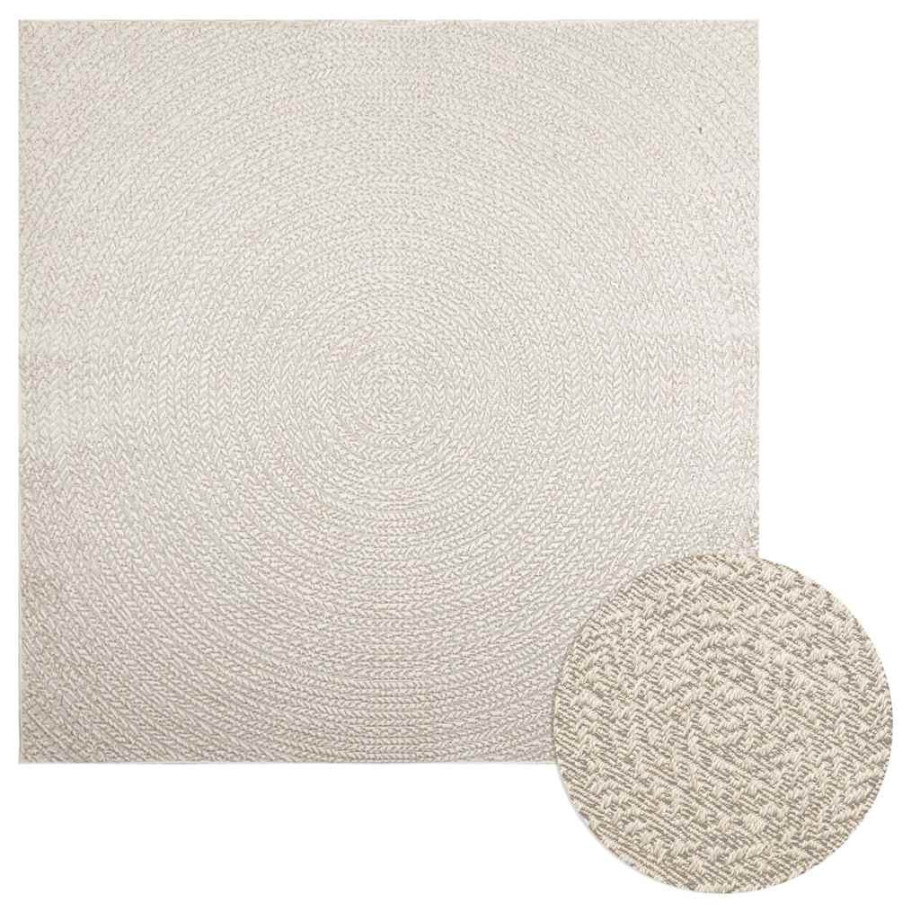 vidaXL Vloerkleed ZIZUR room binnen en buiten 200x200 cm jute look afbeelding 1