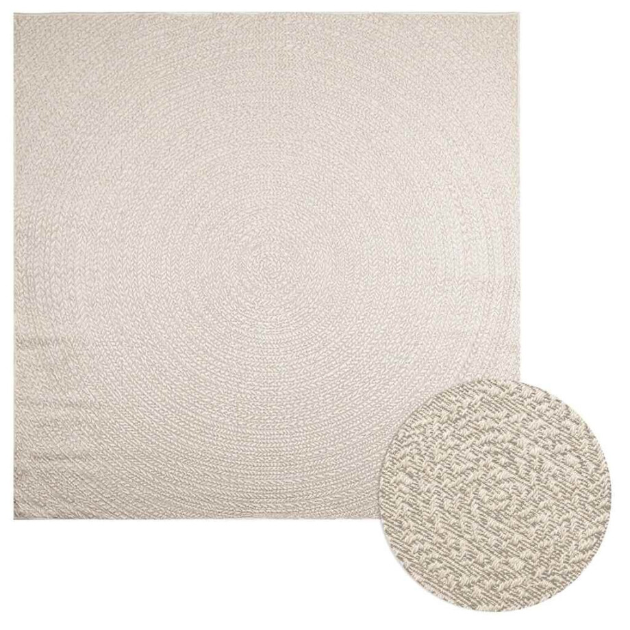 vidaXL Vloerkleed ZIZUR room binnen en buiten 240x240 cm jute look afbeelding 1