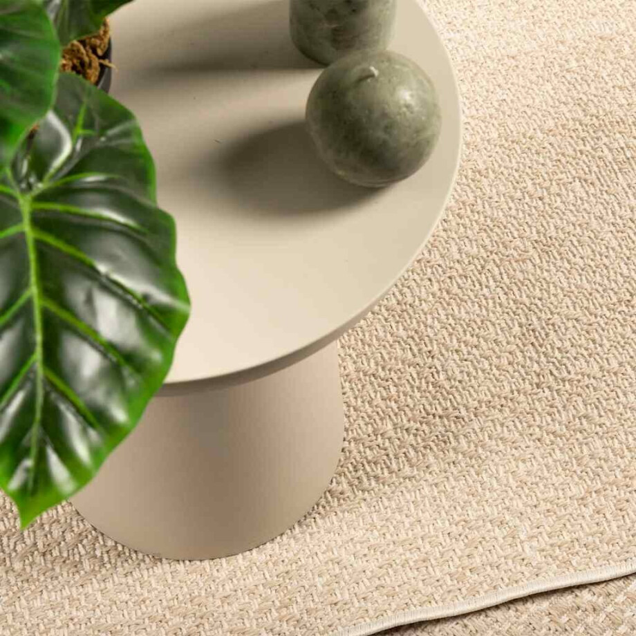 vidaXL Vloerkleed ZIZUR beige binnen en buiten 120x120 cm jute look afbeelding 1
