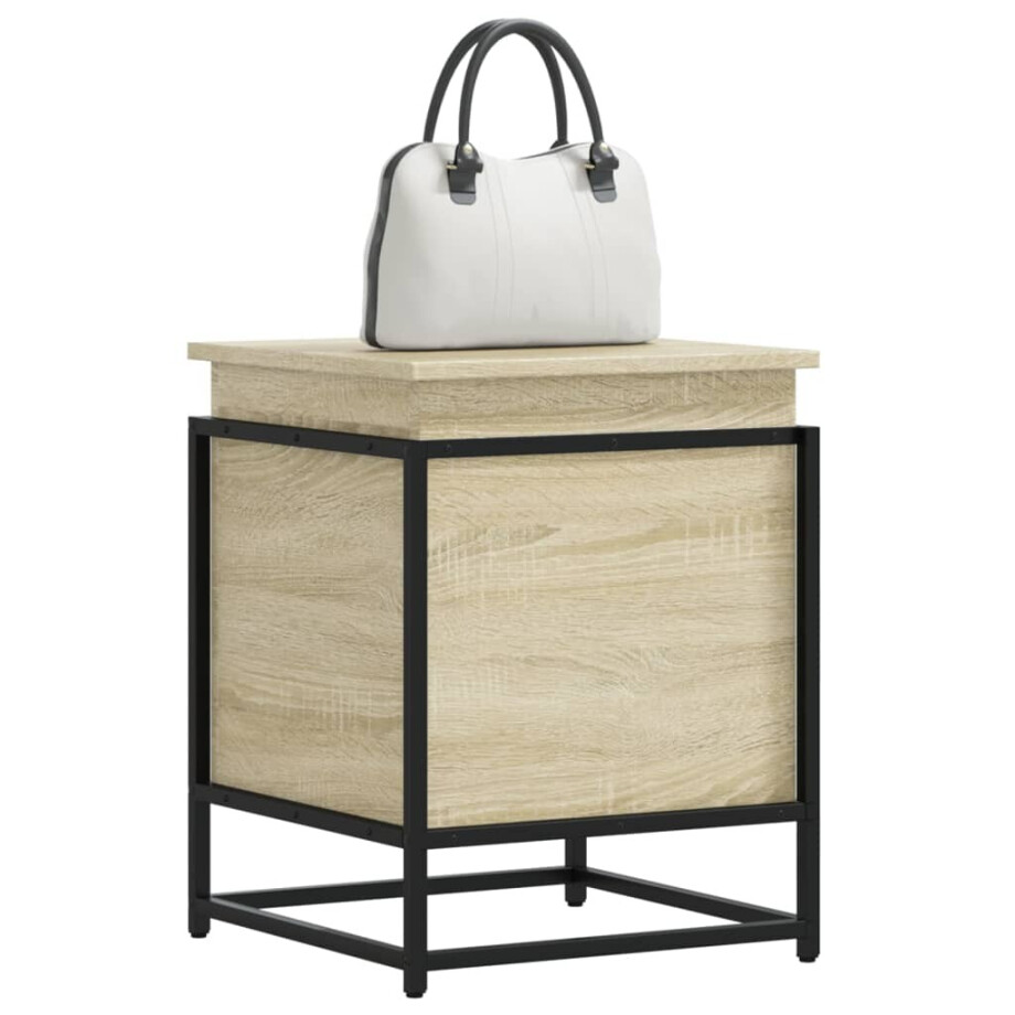 vidaXL Opbergbox met deksel 40x40x51,5 cm bewerkt hout sonoma eiken afbeelding 1