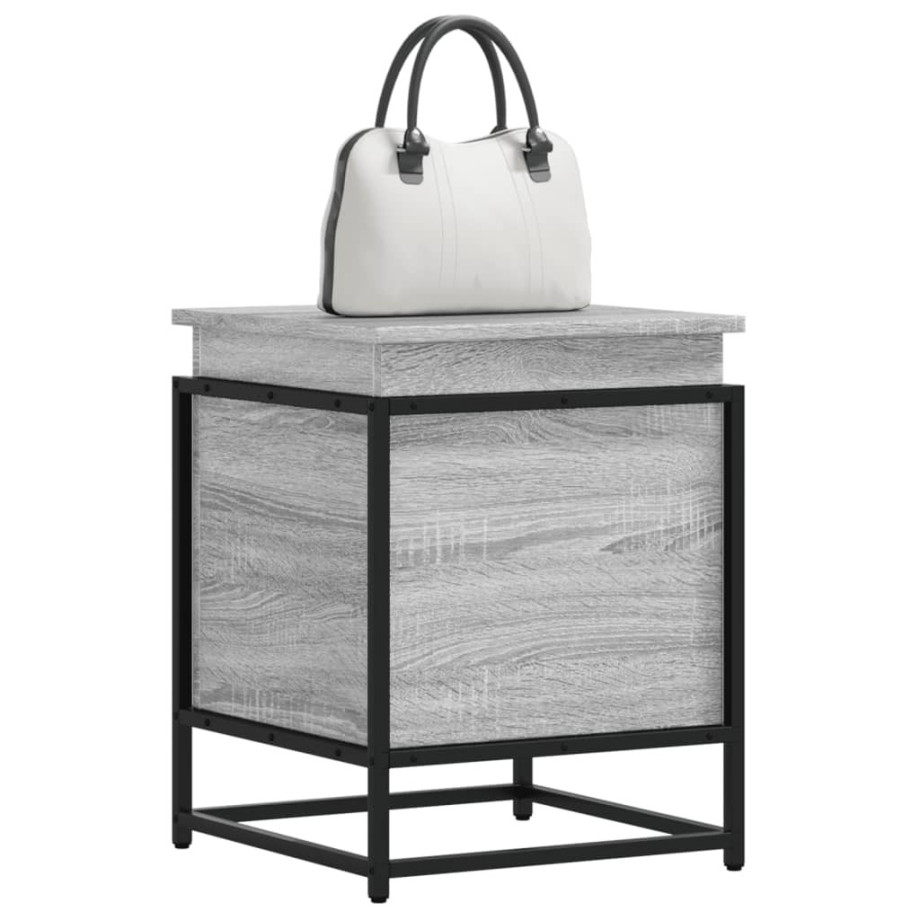 vidaXL Opbergbox met deksel 40x40x51,5 cm bewerkt hout grijs sonoma afbeelding 1