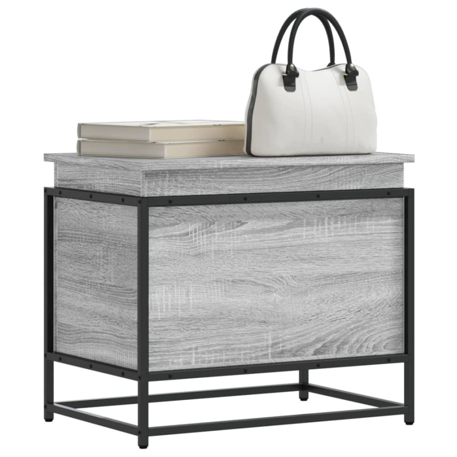 vidaXL Opbergbox met deksel 60x40x51,5 cm bewerkt hout grijs sonoma afbeelding 1