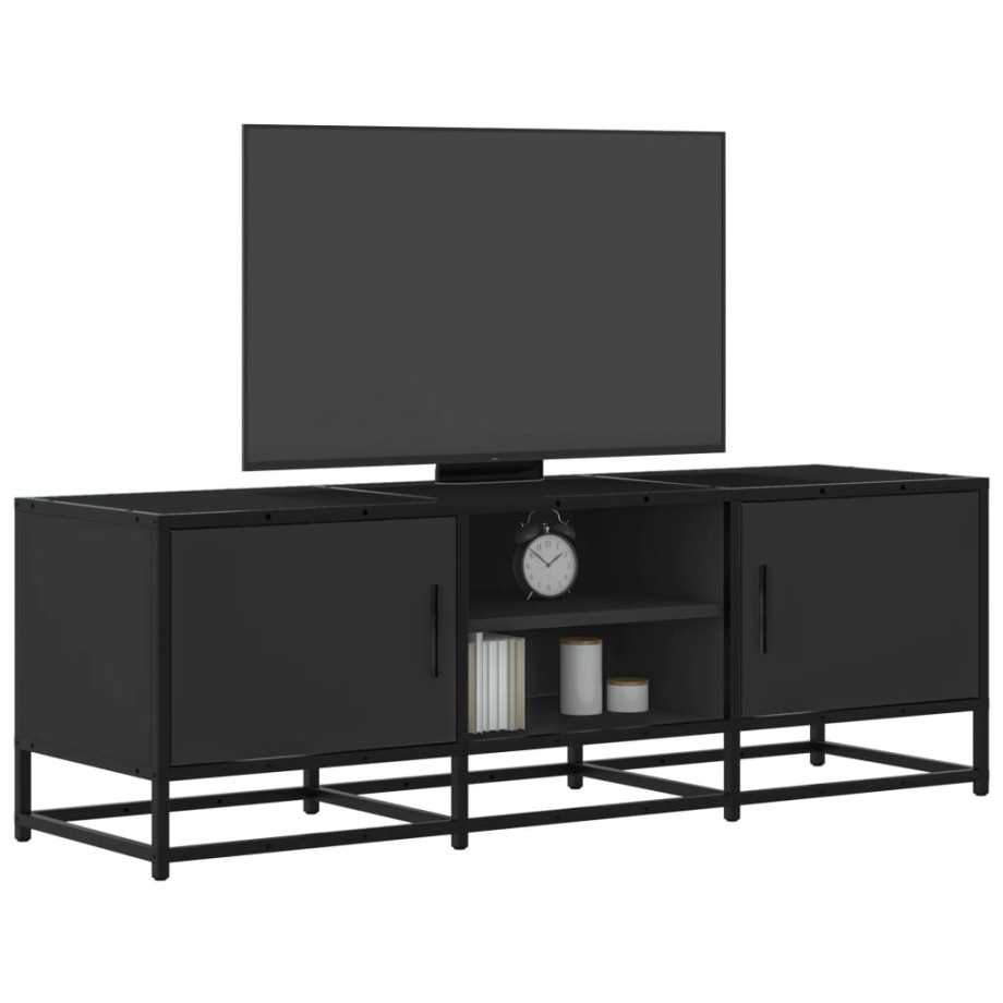 vidaXL Tv-meubel 120x35x41 cm bewerkt hout en metaal zwart afbeelding 1