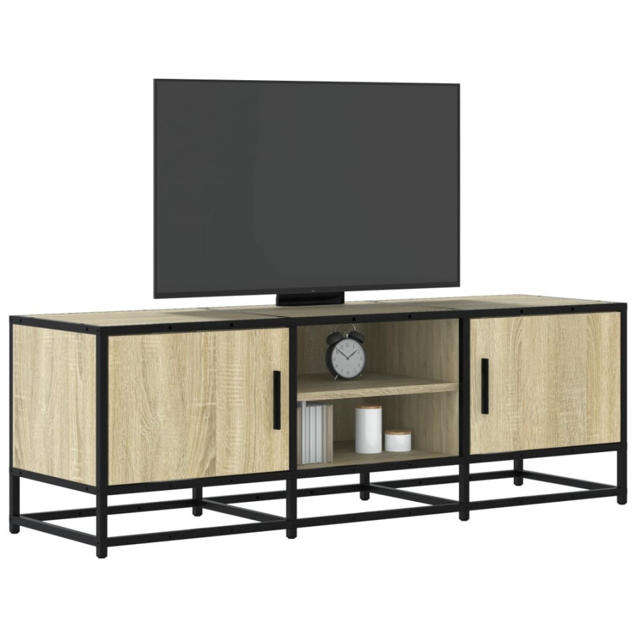 vidaXL Tv-meubel 120x35x41 cm bewerkt hout metaal sonoma eikenkleurig vidaXL Tv-meubel 120x35x41 cm bewerkt hout metaal sonoma eikenkleurig afbeelding 1