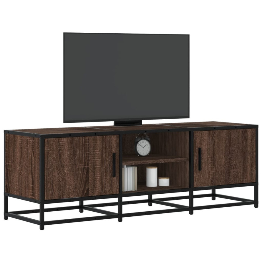 vidaXL Tv-meubel 120x35x41 cm bewerkt hout metaal bruin eikenkleur vidaXL Tv-meubel 120x35x41 cm bewerkt hout metaal bruin eikenkleur afbeelding 1