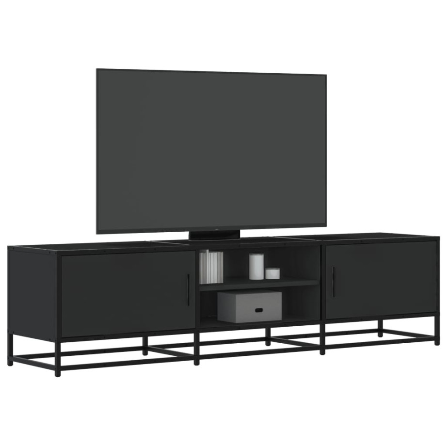 vidaXL Tv-meubel 160x35x41 cm bewerkt hout en metaal zwart afbeelding 1