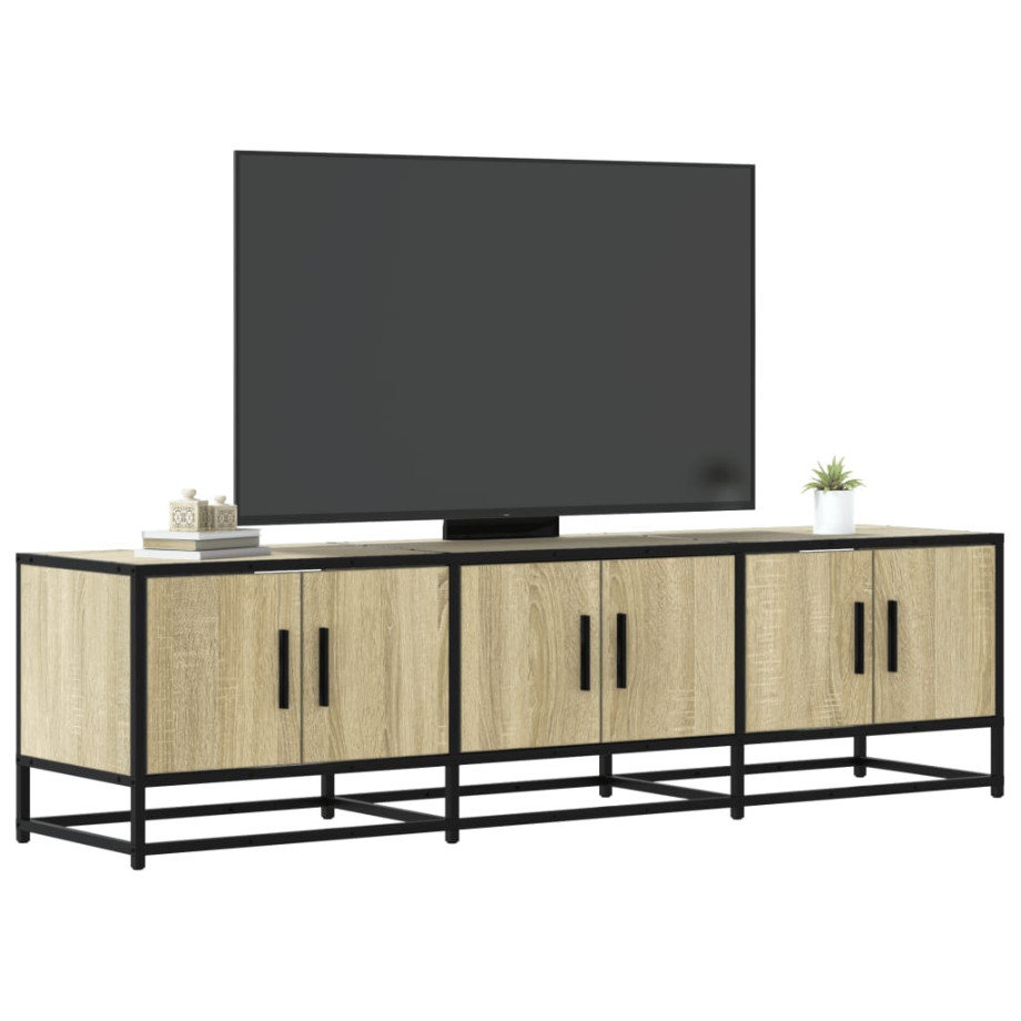 vidaXL Tv-meubel 150x35x41 cm bewerkt hout metaal sonoma eikenkleurig vidaXL Tv-meubel 150x35x41 cm bewerkt hout metaal sonoma eikenkleurig afbeelding 1