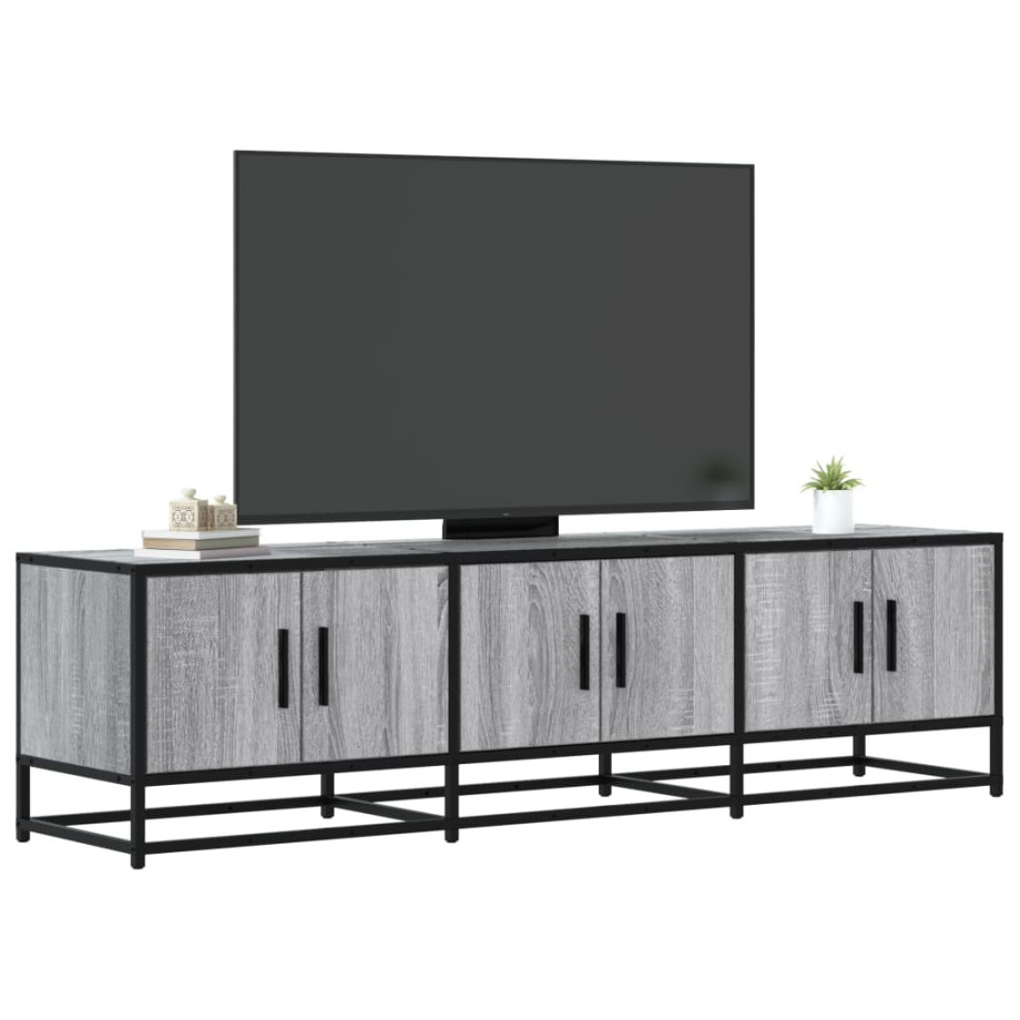 vidaXL Tv-meubel 150x35x41 cm bewerkt hout metaal grijs sonoma eiken afbeelding 1