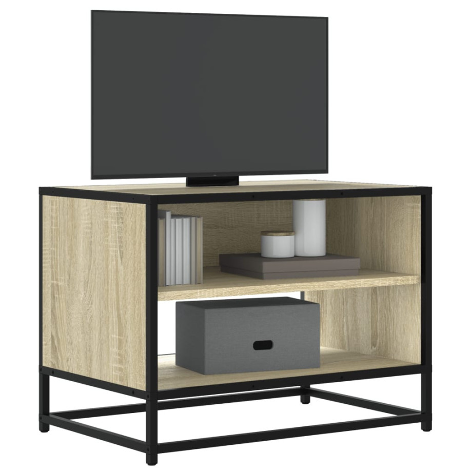 vidaXL Tv-meubel 61x40x46 cm bewerkt hout metaal sonoma eikenkleurig afbeelding 1