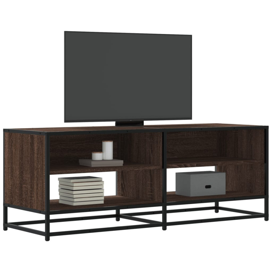 vidaXL Tv-meubel 120,5x40x46 cm bewerkt hout metaal bruin eikenkleur afbeelding 1
