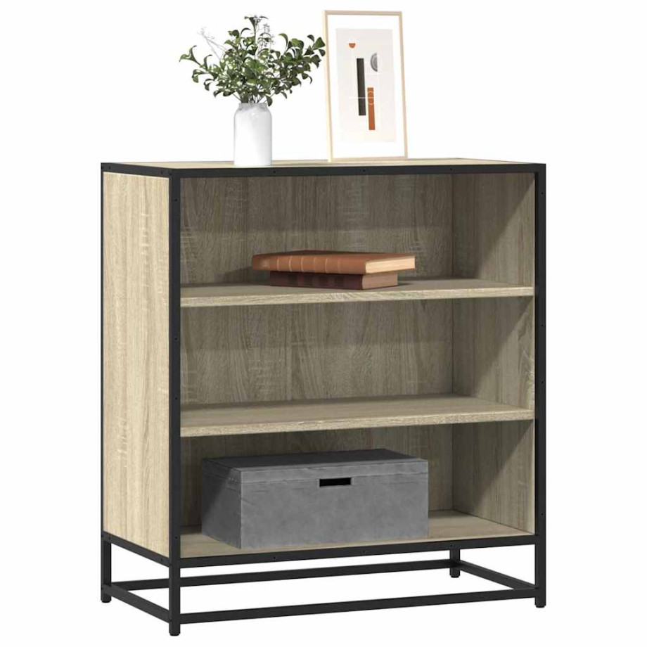 vidaXL Dressoir 68x35x76 cm bewerkt hout en metaal sonoma eikenkleur afbeelding 1