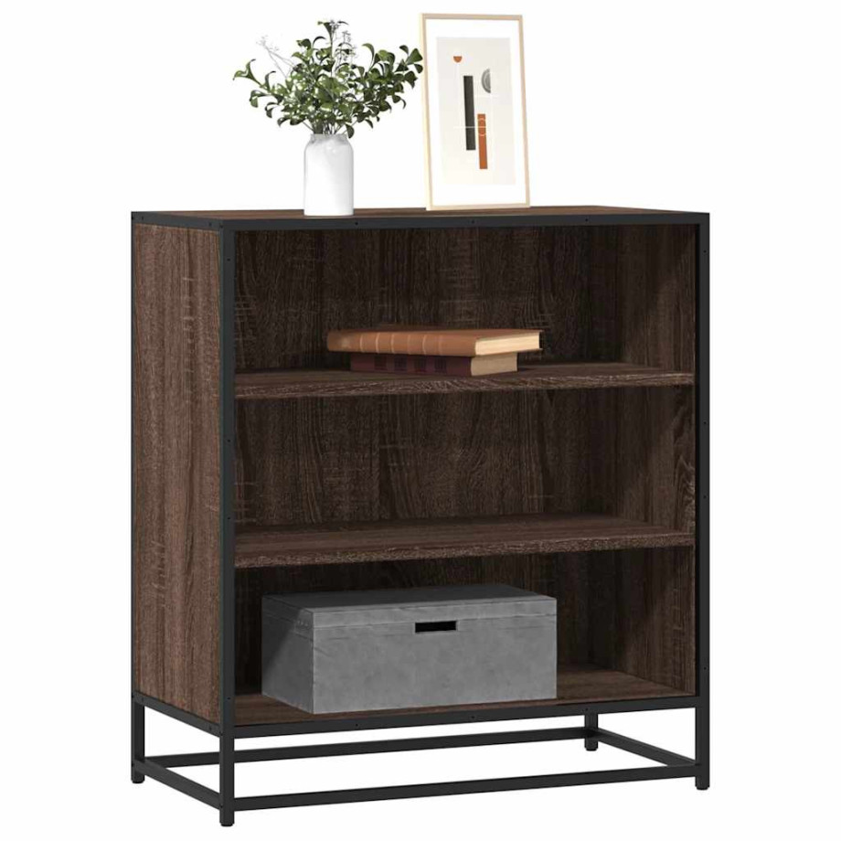 vidaXL Dressoir 68x35x76 cm bewerkt hout en metaal bruin eikenkleur afbeelding 1