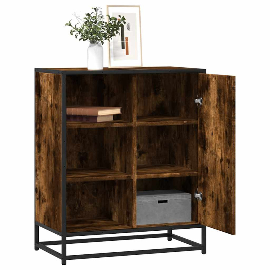 vidaXL Dressoir 62x35x76 cm bewerkt hout gerookt eikenkleurig vidaXL Dressoir 62x35x76 cm bewerkt hout gerookt eikenkleurig afbeelding 1