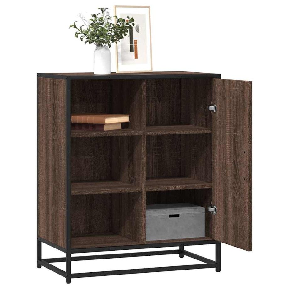 vidaXL Dressoir 62x35x76 cm bewerkt hout bruin eikenkleur afbeelding 1