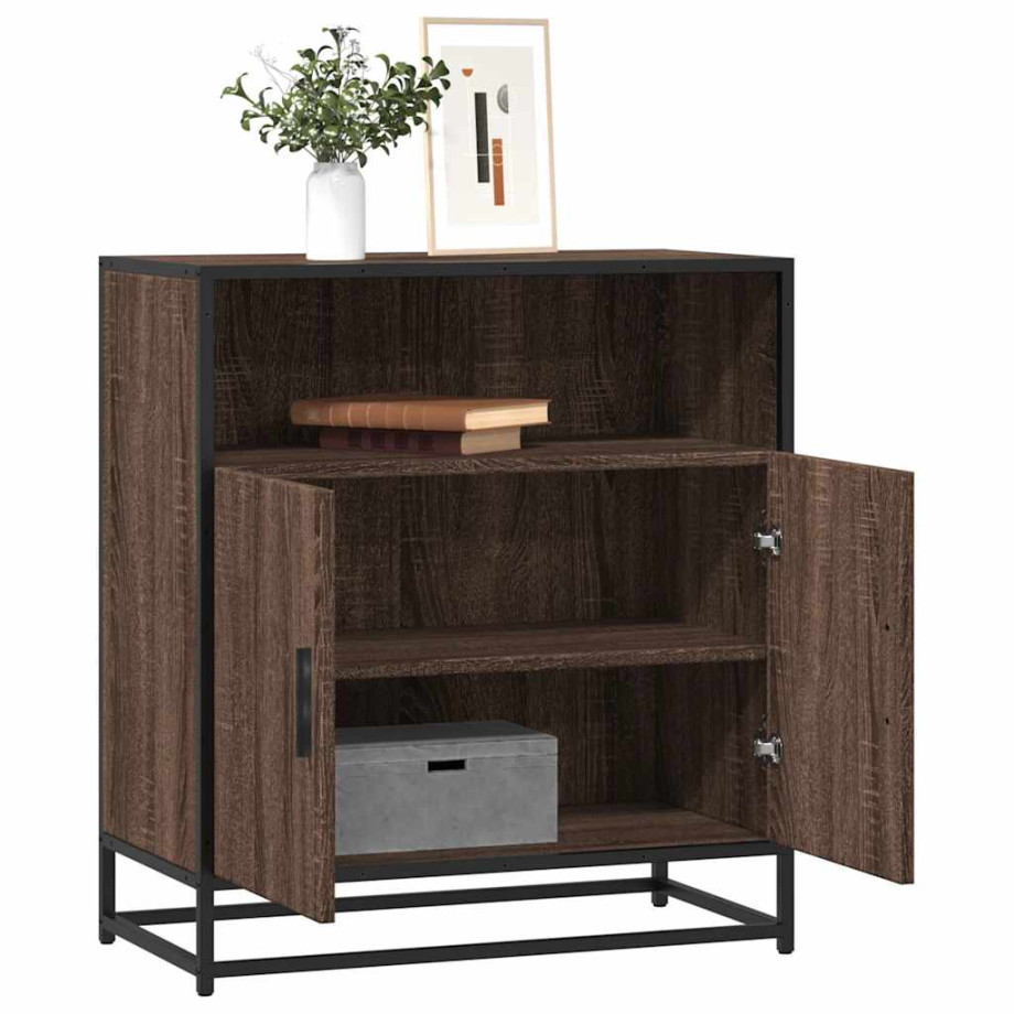 vidaXL Dressoir 68x35x76 cm bewerkt hout bruin eikenkleur afbeelding 1