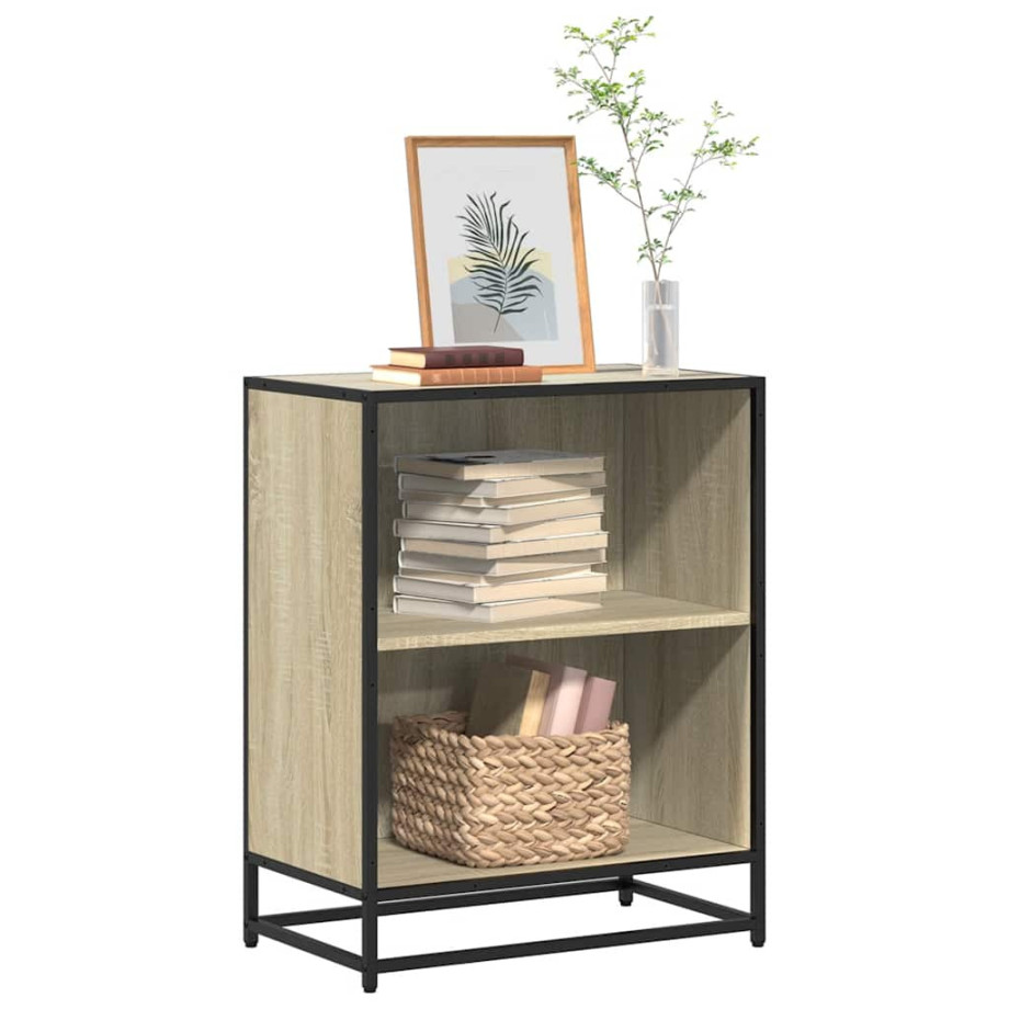 vidaXL Boekenkast 60x35x76 cm bewerkt hout sonoma eikenkleurig afbeelding 1