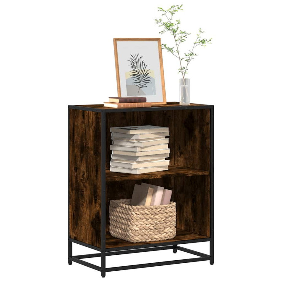 vidaXL Boekenkast 60x35x76 cm bewerkt hout gerookt eikenkleurig afbeelding 1