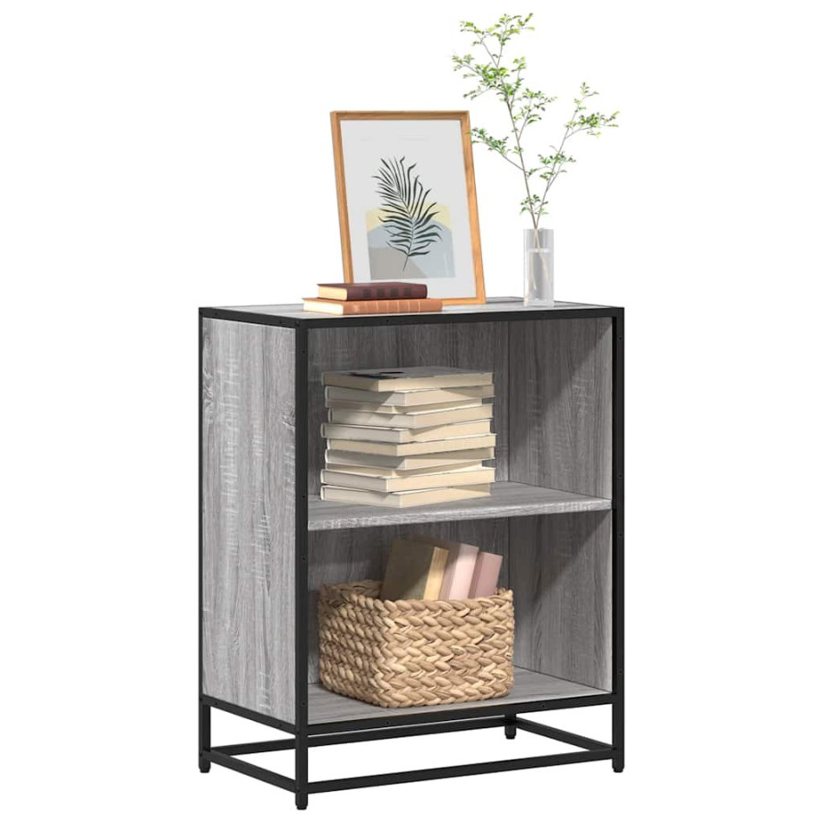 vidaXL Boekenkast 60x35x76 cm bewerkt hout grijs sonoma eikenkleurig afbeelding 1