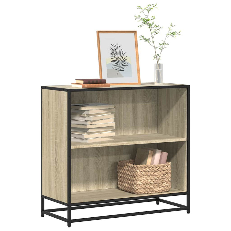 vidaXL Boekenkast 80,5x35x76 cm bewerkt hout sonoma eikenkleurig afbeelding 1