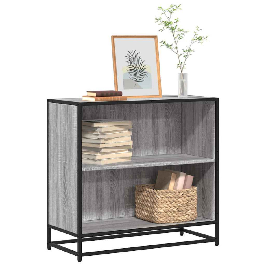 vidaXL Boekenkast 80,5x35x76 cm bewerkt hout grijs sonoma eikenkleurig afbeelding 1