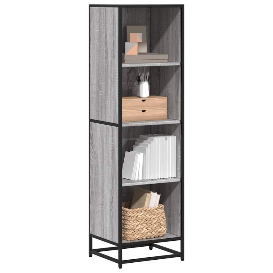 vidaXL Boekenkast 40x35x139 cm bewerkt hout grijs sonoma eikenkleurig afbeelding 1