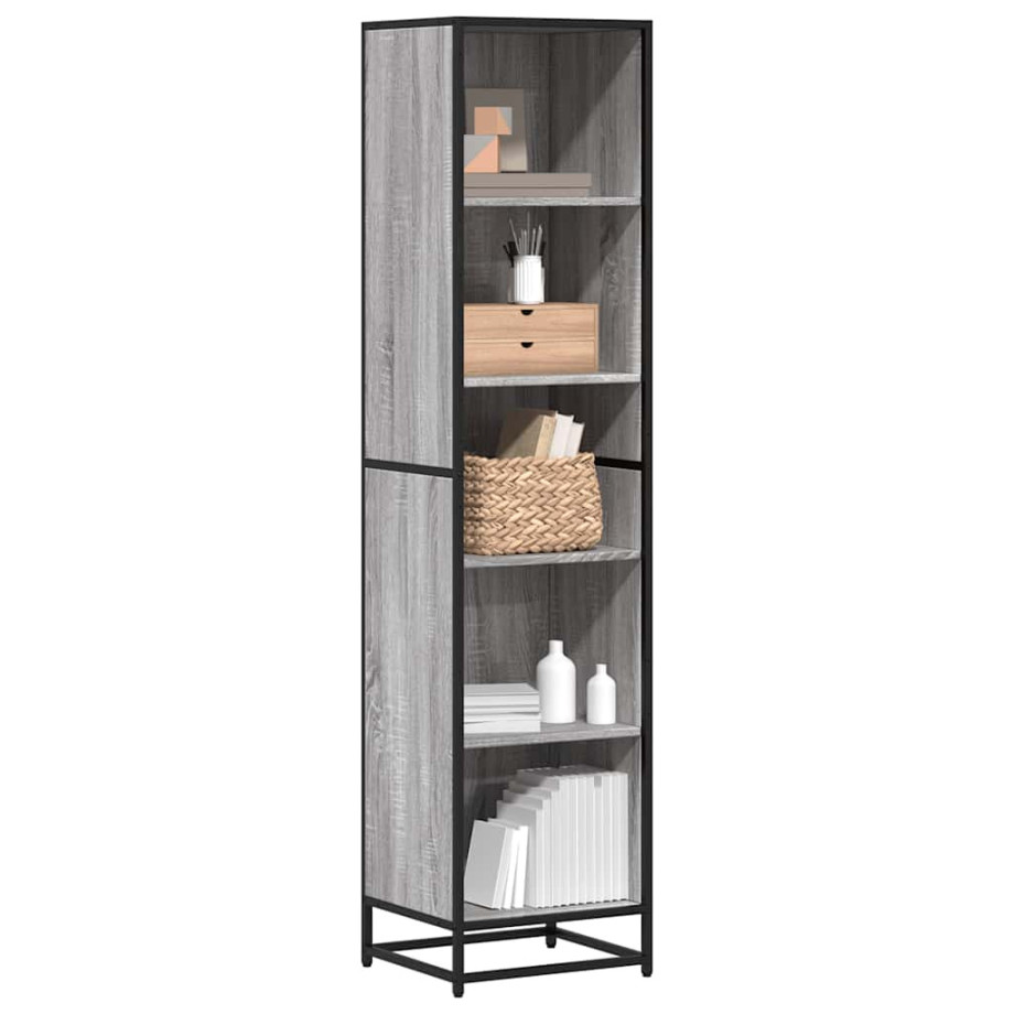 vidaXL Boekenkast 40x35x170,5 cm bewerkt hout grijs sonoma eikenkleur afbeelding 1