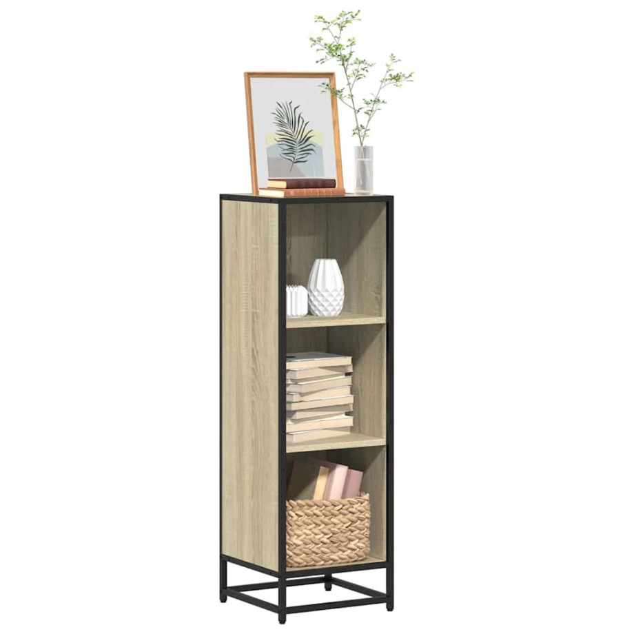 vidaXL Boekenkast 33,5x33x107,5 cm bewerkt hout sonoma eikenkleurig afbeelding 1