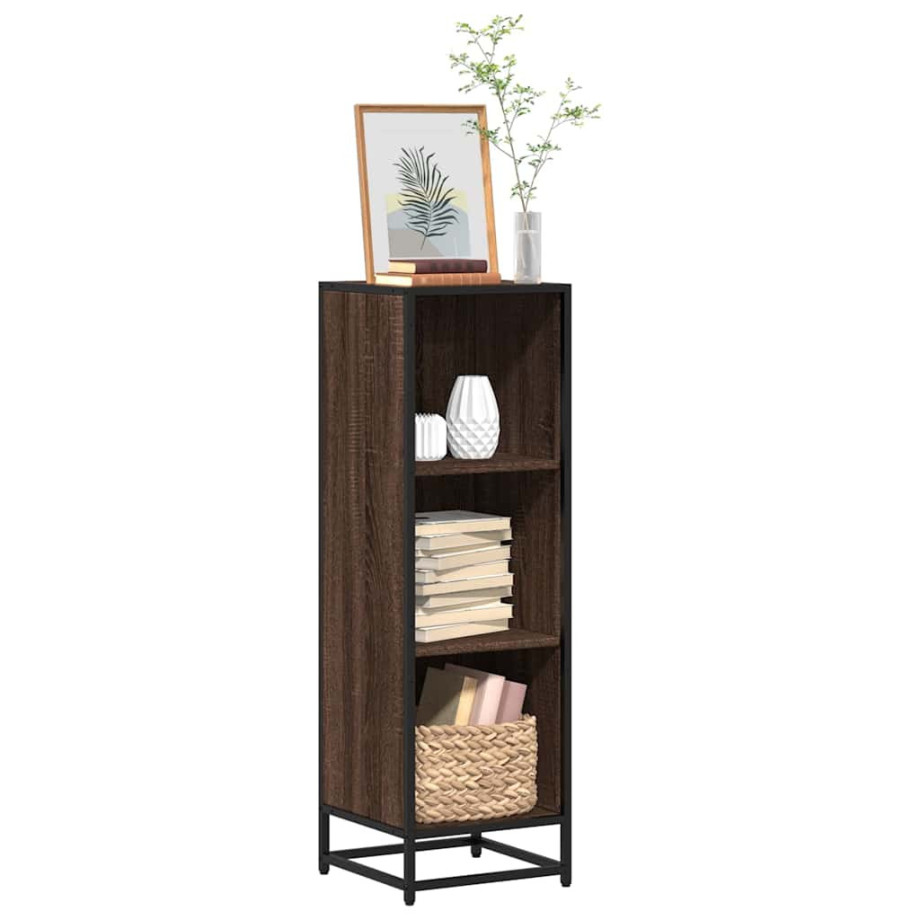 vidaXL Boekenkast 33,5x33x107,5 cm bewerkt hout bruin eikenkleur afbeelding 1