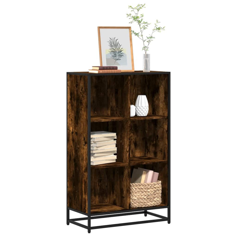 vidaXL Boekenkast 65,5x33x107,5 cm bewerkt hout gerookt eikenkleurig afbeelding 1