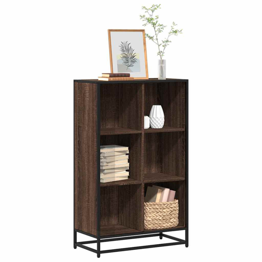 vidaXL Boekenkast 65,5x33x107,5 cm bewerkt hout bruin eikenkleur afbeelding 1