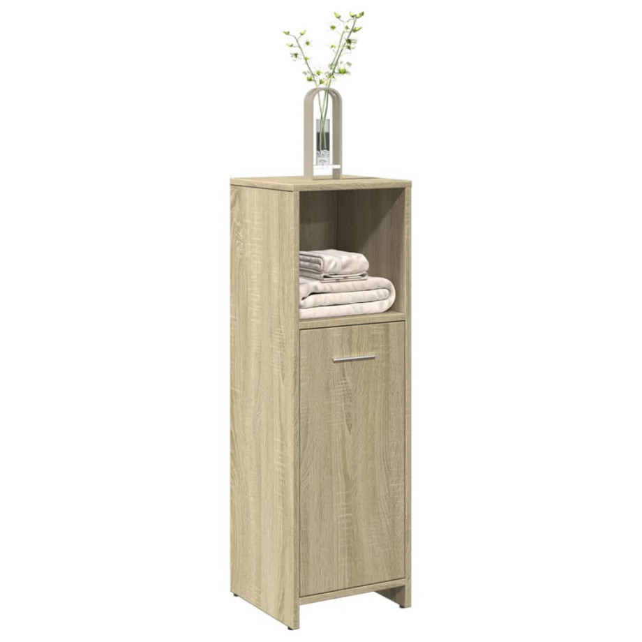 vidaXL Badkamerkast 30x30x95 cm spaanplaat sonoma eikenkleurig afbeelding 1