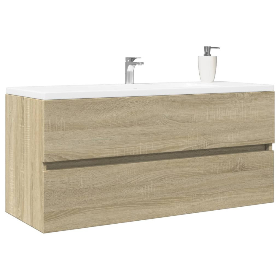 vidaXL Wastafelkast 100x38,5x45 cm bewerkt hout sonoma eikenkleurig afbeelding 1