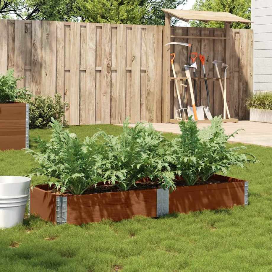 vidaXL Plantenbak 150x50 cm massief grenenhout bruin afbeelding 1