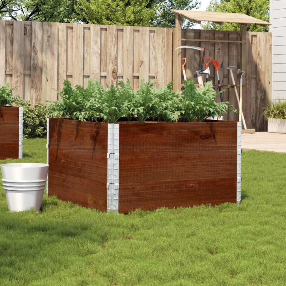 vidaXL Plantenbak 100x100 cm massief grenenhout bruin vidaXL Plantenbak 100x100 cm massief grenenhout bruin afbeelding 1
