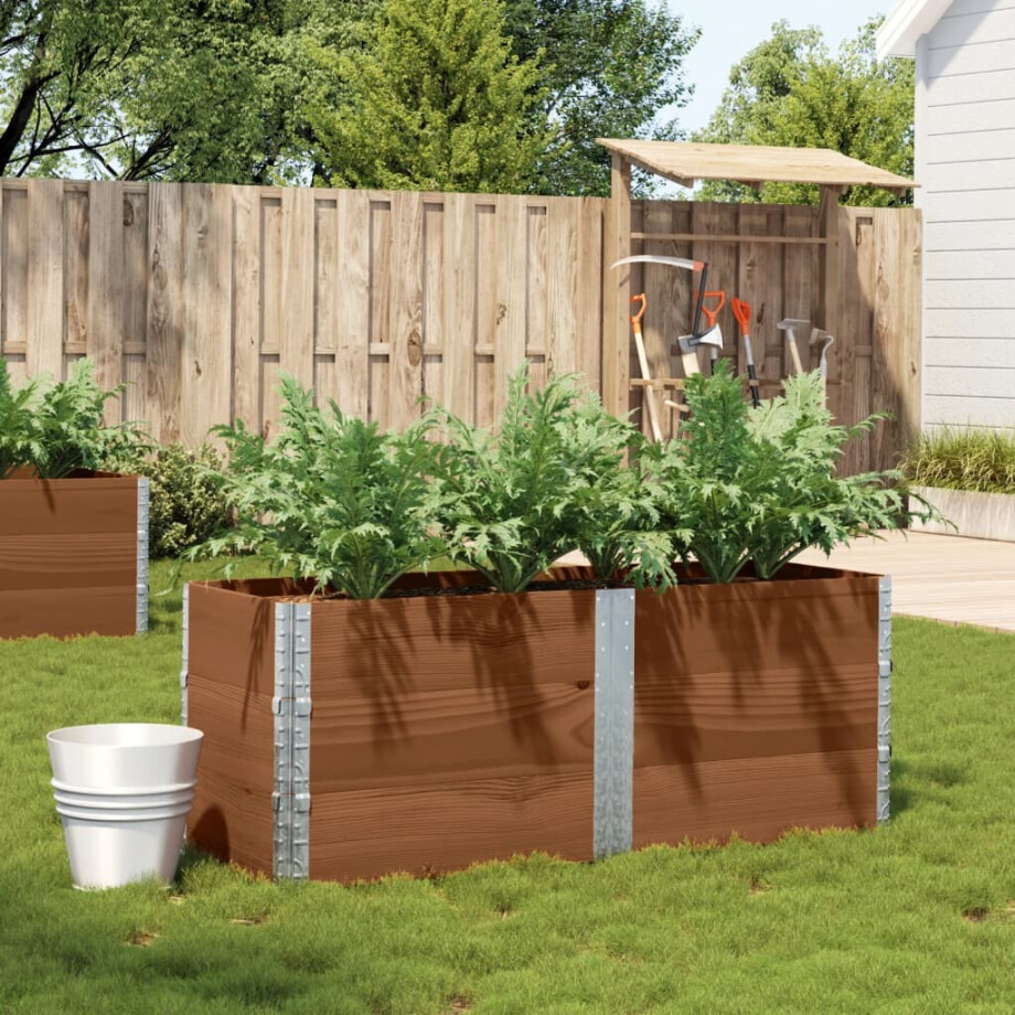 vidaXL Plantenbak 150x50 cm massief grenenhout bruin afbeelding 1