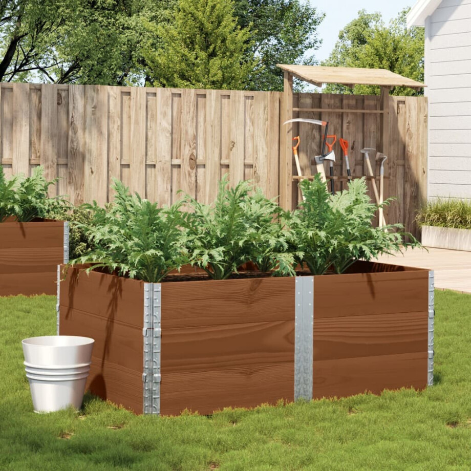 vidaXL Plantenbak 150x100 cm massief grenenhout bruin afbeelding 1