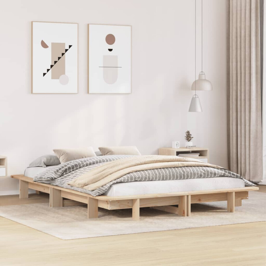vidaXL Bedframe zonder matras massief grenenhout 120x200 cm vidaXL Bedframe zonder matras massief grenenhout 120x200 cm afbeelding 1