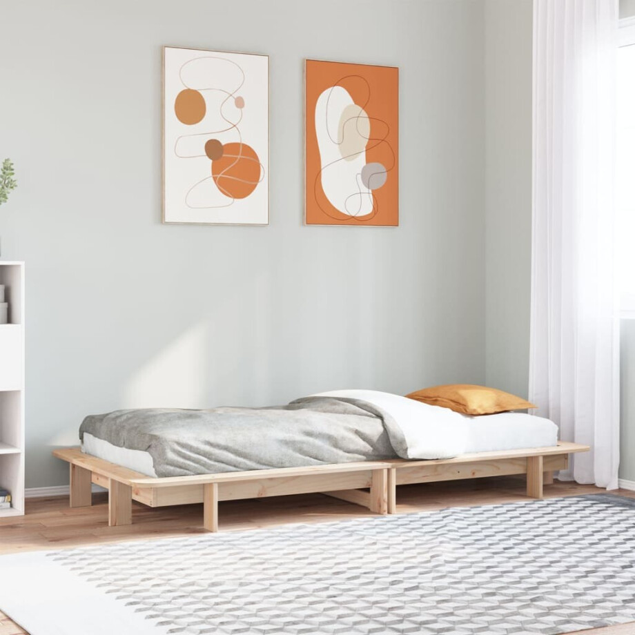 vidaXL Bedframe zonder matras massief grenenhout 90x200 cm afbeelding 1