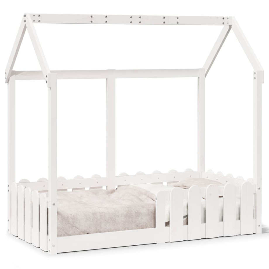 vidaXL Bedhuis wit massief grenenhout 70x140 cm vidaXL Bedhuis wit massief grenenhout 70x140 cm afbeelding 1
