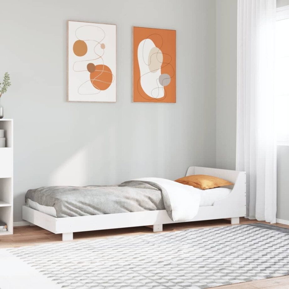 vidaXL Bedframe zonder matras massief grenenhout wit 90x200 cm vidaXL Bedframe zonder matras massief grenenhout wit 90x200 cm afbeelding 1