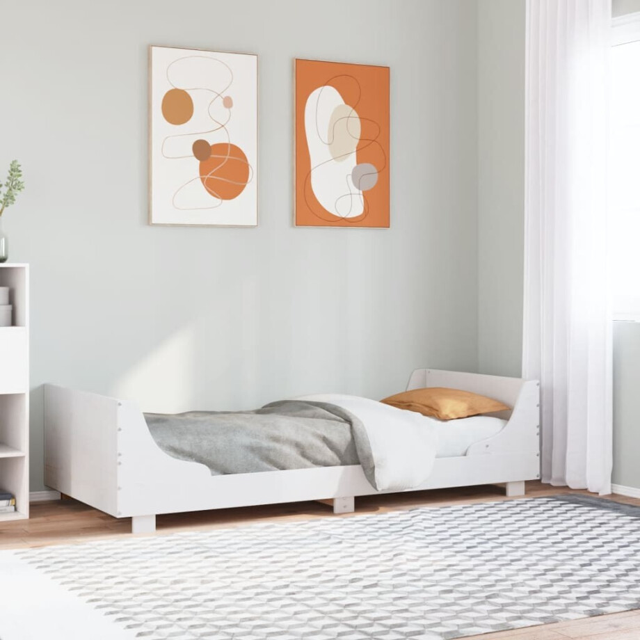 vidaXL Bedframe zonder matras massief grenenhout wit 90x200 cm vidaXL Bedframe zonder matras massief grenenhout wit 90x200 cm afbeelding 1